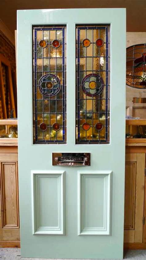 Victorian Style 2 Panel Stained Glass Front Door Stained Glass Doors