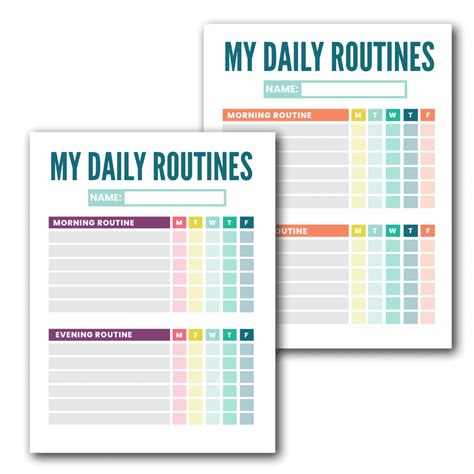 printable adhd routine charts printable world holiday