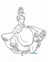 Cinderella Coloring Pages Disney Princess Printable Gown Ball Disneyclips Color Sheet Print Christmas Belle A4 Adult Girls sketch template
