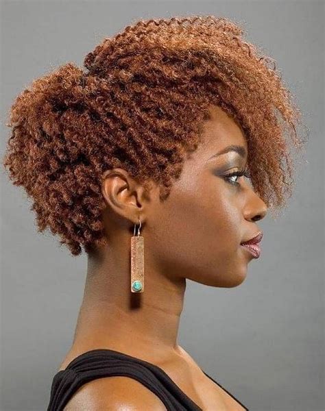 Copper Brown Hair Color With Cute Bangs For Short Curly Hair For Black