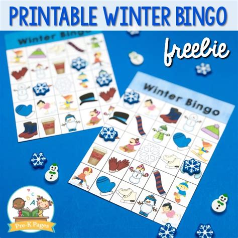 winter bingo printable  preschool  pre  pre  pages