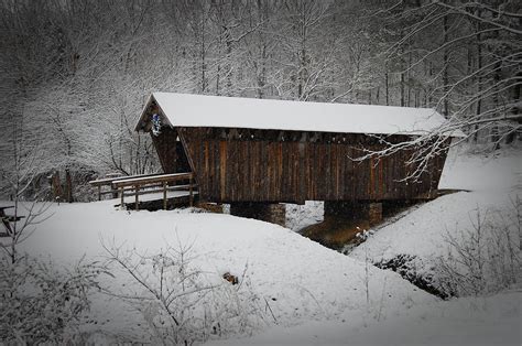snow covered bridge photograph by beverly hammond fine art america