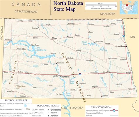 north dakota state map  large detailed map  north dakota state usa