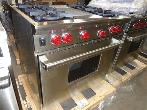 stainless steel ovens  red lights