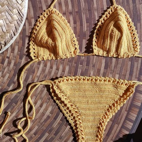 The Sierra Crochet Bikini In Yellow👙etsy Shop Coming Soon