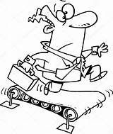 Vector Treadmill Sprinting Outline Coloring Cartoon Man Stock Plus Google Twitter Illustration sketch template