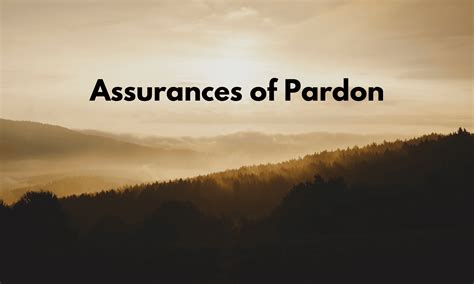 assurances  pardon  pastors workshop