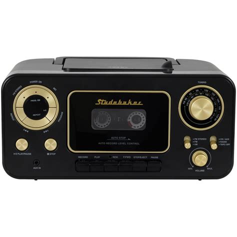 buy studebaker sbbg portable stereo cd player  amfm radio cassette playerrecorder
