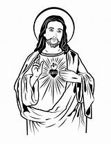 Jesus Heart Sacred Drawing Christ Sketch Choose Board Dxf Hope sketch template