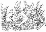 Illustration Girl Coloring Doodle Zentangl Drawing Stress Sleeping Vector Anti Pen Adult Hares Bench Sitting Handmade Work Adults Stock House sketch template