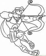 Coloring Hercules Bow Arrow Ready Fight Pages Color Getcolorings Fi Getdrawings Coloringpages101 sketch template