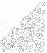 Flower Embroidery Patterns Designs Trace Flowers Coloring Hand Borders Redwork Pattern Broderie Pages Modele Para Un Desenhos Floral Print Pergamano sketch template