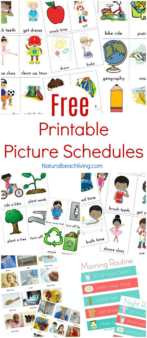 printable picture schedule cards visual schedule printables