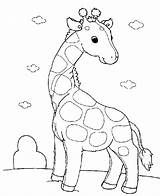Coloring Animals Pages Baby Giraffe Print Child sketch template