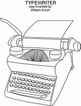 Coloring Typewriter Inventors Pages Printable History Kids Choose Board Designlooter 02kb sketch template