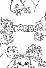 Storks Coloring Pages Movie Printable Kids Bros Warner Print Movies Sheets Colouring Ecoloringpage Activity Color Choose Board Animation sketch template