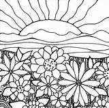 Coloring Pages Kids Flower Printable Mural Garden Adult Nature Sketch Books Online sketch template