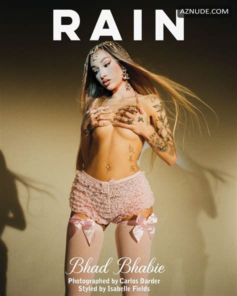 Bhad Bhabie Sexy Poses Topless In Rain Magazine Photoshoot