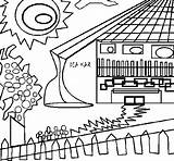 Coloring House Japanese Coloringcrew sketch template