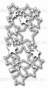 Die Precision Frantic Stamper Cascading Stars sketch template