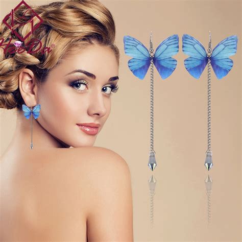 2018 New Butterfly Long Earring For Women Pearl Delicate Cute Earrings