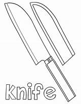 Knife Coloring Pages Popular sketch template