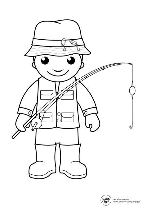 fisherman printable coloring pages pinterest