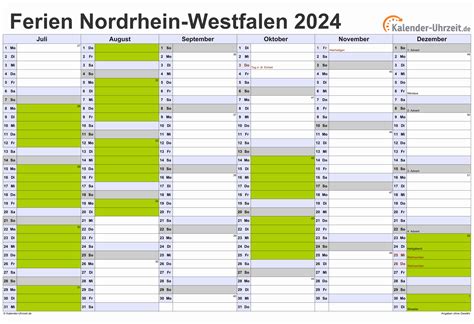ferien nordrhein westfalen  ferienkalender zum ausdrucken images