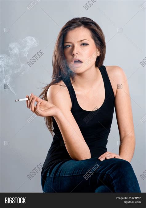Beautiful Girl Smoking Image And Photo Free Trial Bigstock