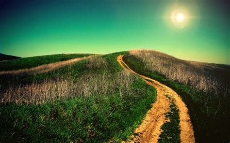 landscape field path dirt road wallpapers hd desktop  mobile