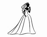 Coloring Pages Wedding Dress Veil Colorear Fashion Kids sketch template