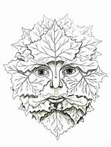 Greenman Sycamore Pyrography sketch template