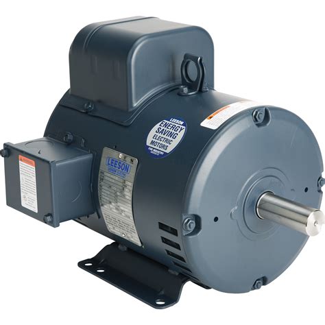 leeson reversible electric motor  hp  rpm  volts single