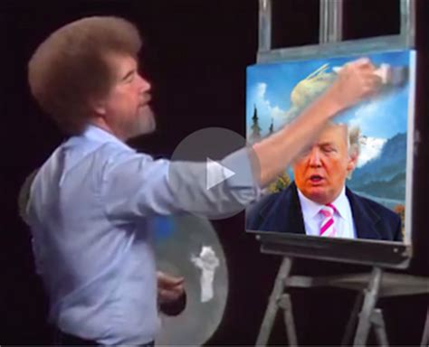 bob ross painting trumps hair    time youll  find trump calming