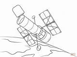 Hubble Telescope Space Coloring Pages Drawing Colouring Clipart Printable Satellite Telescopio Para Colorear Print Color Drawings Astronomy sketch template