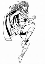 Coloring Supergirl Pages Kids sketch template