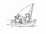 Coloring Boat Pages Bear Row Sailboat Clipart Cute Popular Cartoon Coloringhome Library Kids sketch template