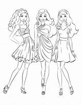 Barbie Coloring Pages Three Princess Girls Family Color Choose Board Charm School sketch template