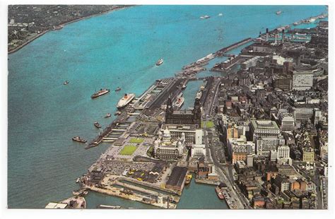 aerial view   river mersey liverpool postcard   ebid united