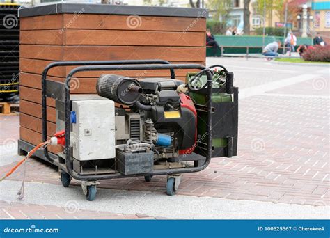 auxiliary diesel generator  emergency electric power stock image image  electrical