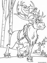 Olaf Sven Reindeer Ausmalbilder Colorare Rentier Malvorlagen Ausdrucken Renne Desember Ungu Rentiere Rabu Terong Natale Stampa sketch template