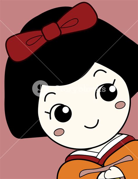 cute japanese girl cartoon character royalty free stock