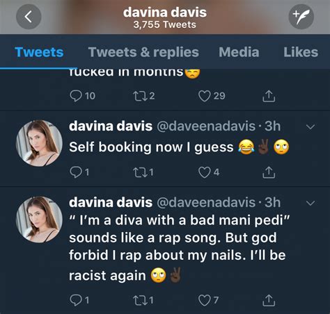 Twitter Suspends Davina Daviss Twitter Account After 3 Day Racist