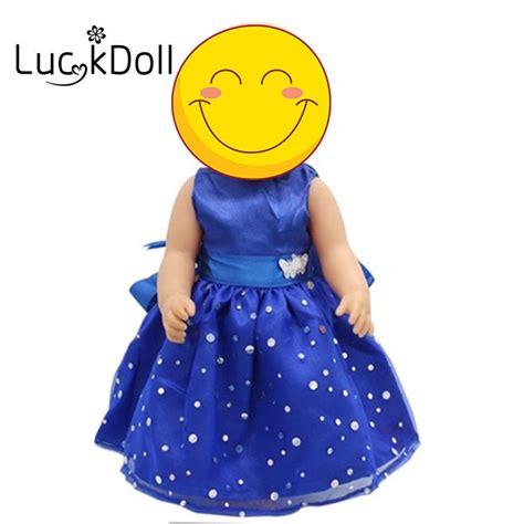 luckdoll blue princess one piece dress fit 43cm 18 doll doll best