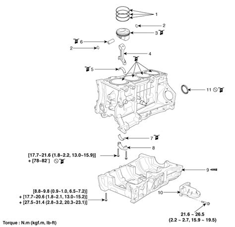 kia sorento components cylinder block engine mechanical system kia sorento xm