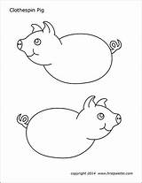 Clothespin Pig sketch template