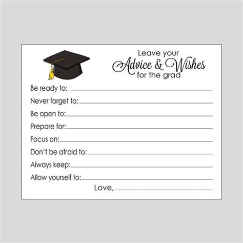 graduation advice cards  printable  printable templates