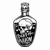 Potion Potions Pociones Veneno Botellas Calavera Teschio Pngtree Pozione Poción Poção Vectores Pocion Gratis Ossa Dibujada Bottiglie Pozioni Disegnata Veleno sketch template