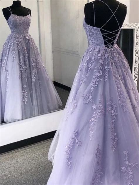 Sexy Backless Purple Prom Dresses With Lace Long Evening Dresses