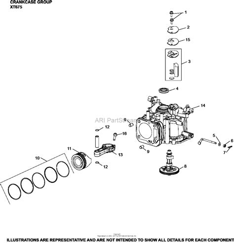 kohler xt  hop   ft lbs gross torque parts diagram  crankcase group xt